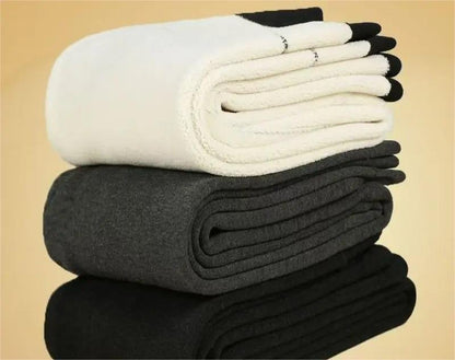 Unisex HighWaist Winter Pants With Thick Wool Sheepskin Lining 5