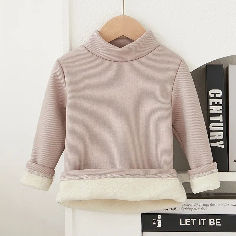 Children Long Sleeve Half High Collar T Shirt For Boys And Girls 4