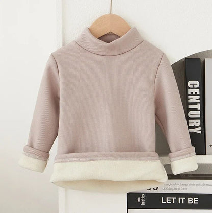 Children Long Sleeve Half High Collar T Shirt For Boys And Girls 4