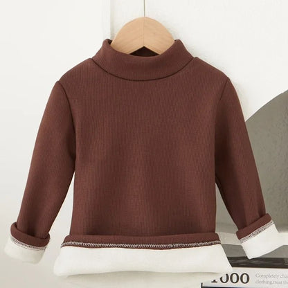 Children Long Sleeve Half High Collar T Shirt For Boys And Girls 7