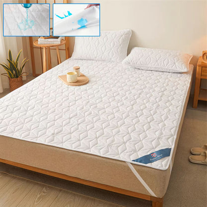 Breathable Waterproof Mattress Protector With Elastic Straps  Noiseless Deep Pocket Cover Pad 5