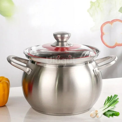 304 Stainless Steel Thick Soup Pot for Induction and Gas Cooking