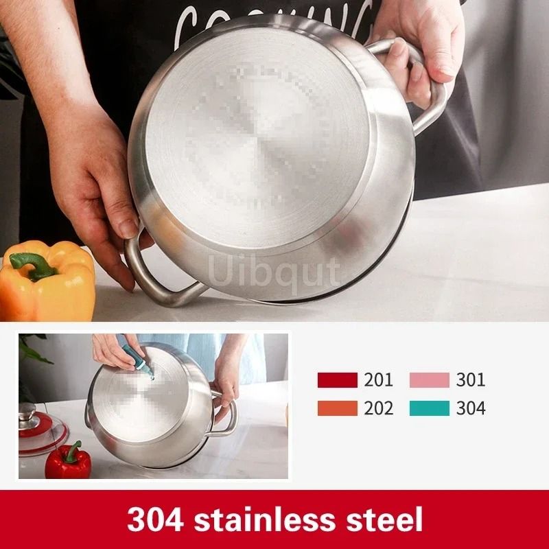 304 Stainless Steel Thick Soup Pot For Induction And Gas Cooking 4