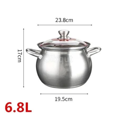 304 Stainless Steel Thick Soup Pot For Induction And Gas Cooking 8