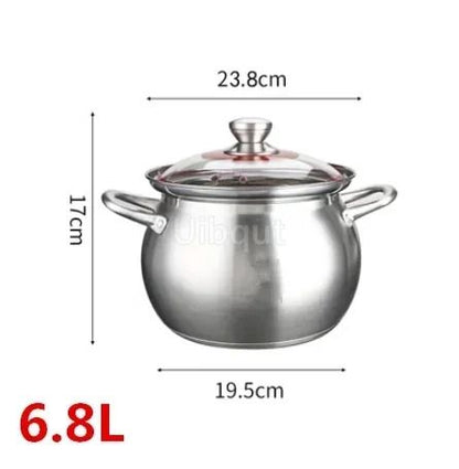 304 Stainless Steel Thick Soup Pot For Induction And Gas Cooking 8