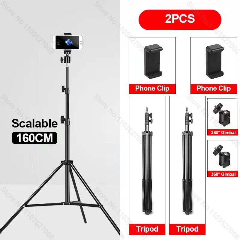 Adjustable Mobile Phone Tripod Stand For Live Streaming  Video Recording 8