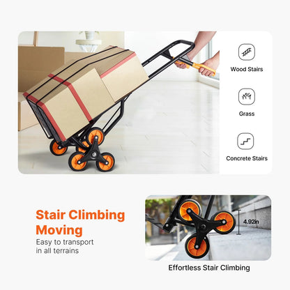 Folding Stair Climbing Hand Truck Dolly With Six Wheels And Elastic Ropes 1