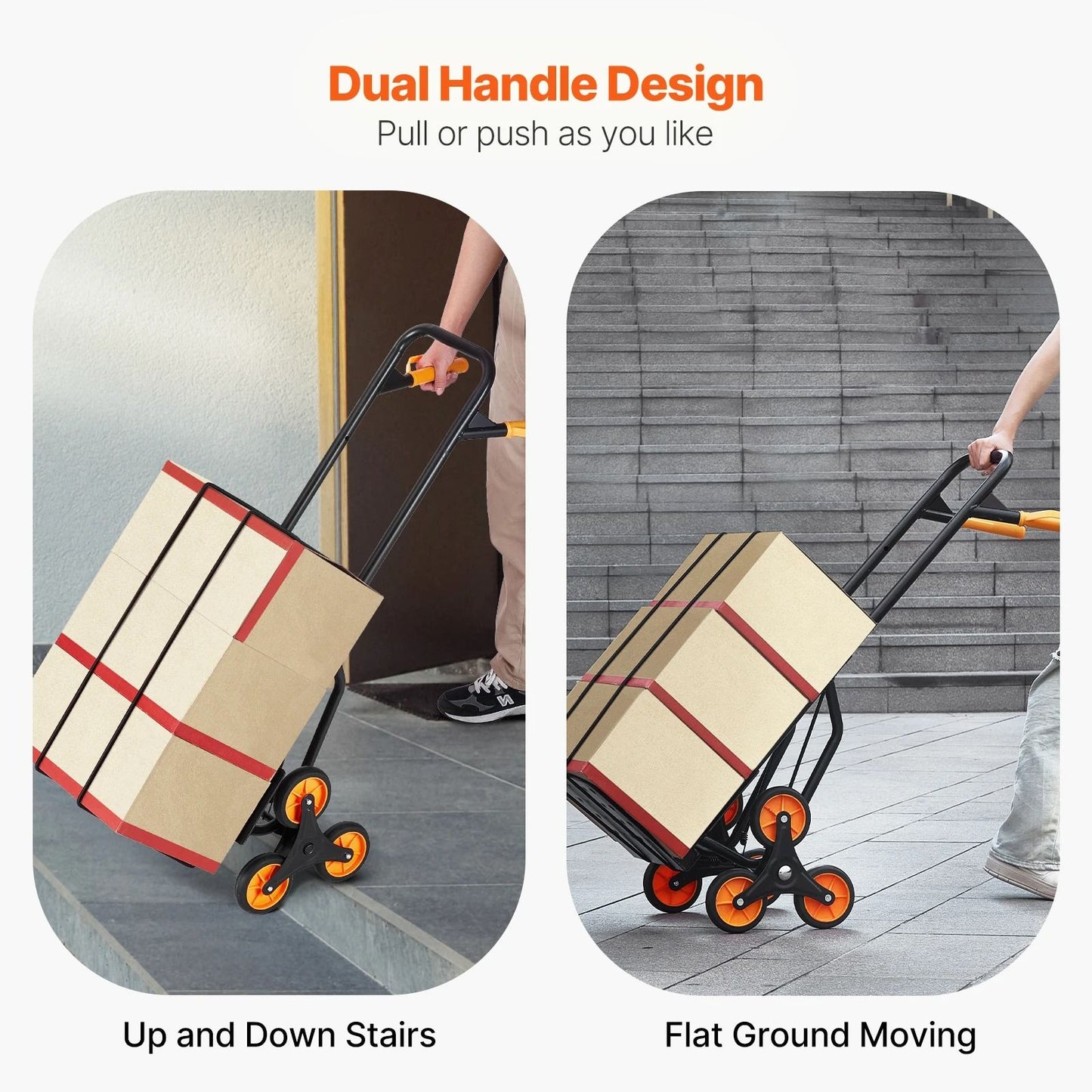 Folding Stair Climbing Hand Truck Dolly With Six Wheels And Elastic Ropes 3