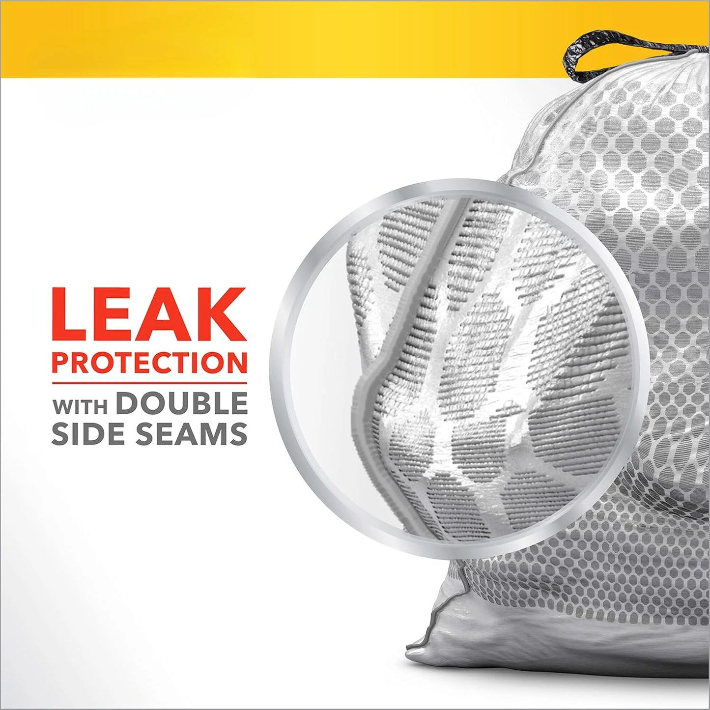 High Kitchen Drawstring Trash Bags, Stink Shield Gallon White Trash Bags, Heavy Duty Odor Shield Garbage Bags