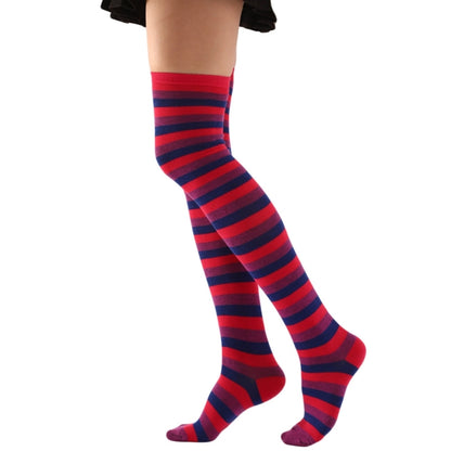 Fashion Colorful Striped Stockings Women Over Knee High Socks For Cosplay Boots NonSlip Comfortable 7
