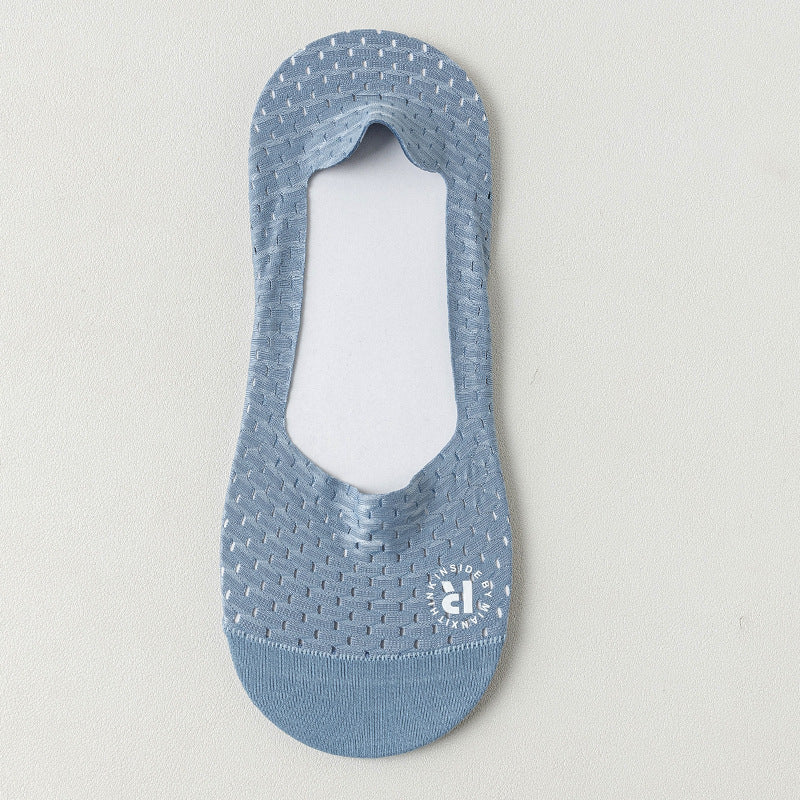 Men's Summer Thin Mesh Socks, Invisible Low Cut Anti-Slip Silicone Grip Breathable Casual Socks for Men