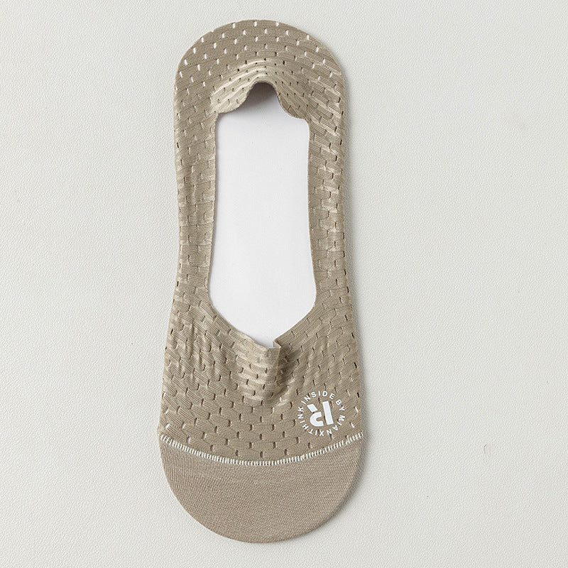 Men's Summer Thin Mesh Socks, Invisible Low Cut Anti-Slip Silicone Grip Breathable Casual Socks for Men