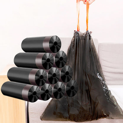 Household Kitchen Roll Drawstring Garbage Bag Thickened Automatic Closing Portable Plastic Bag No Dirty Hands Trash