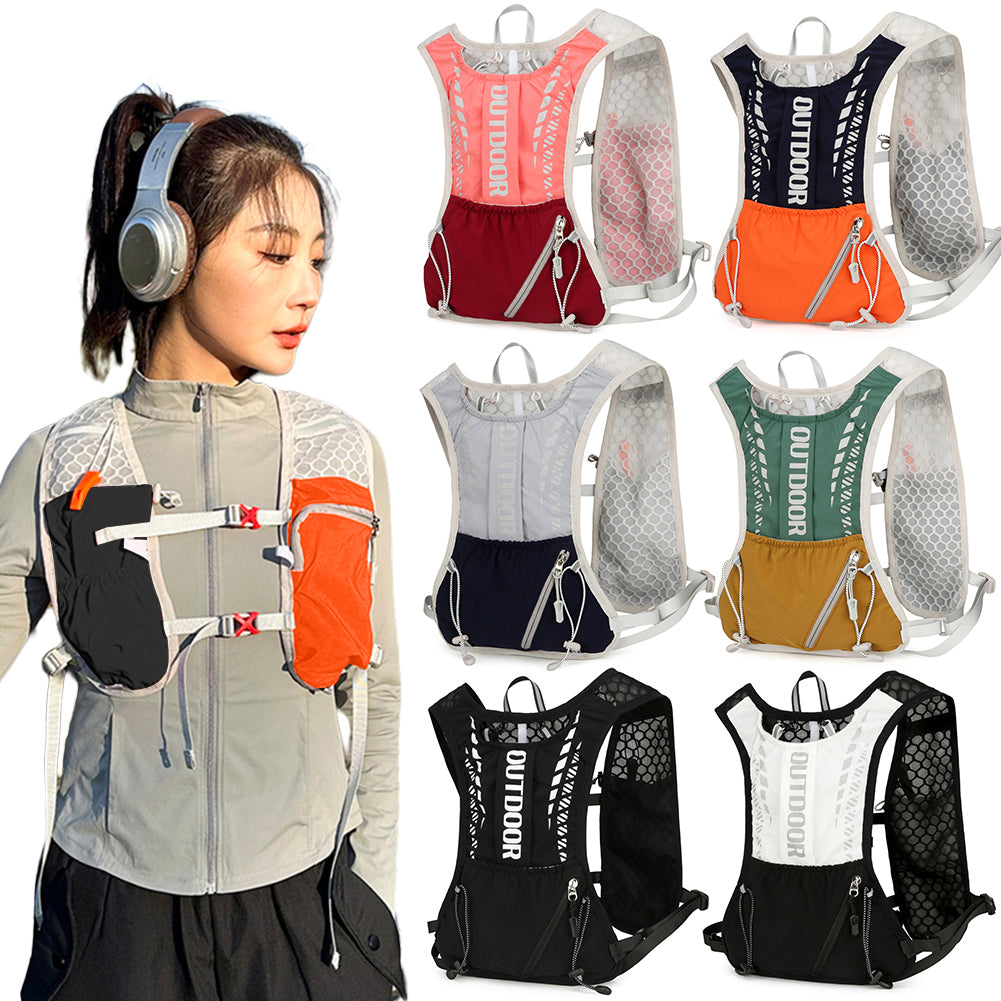 Ultralight Running Vest with Hydration Pack, Breathable, Reflective Water Bladder Daypack for Hiking & Trail Running