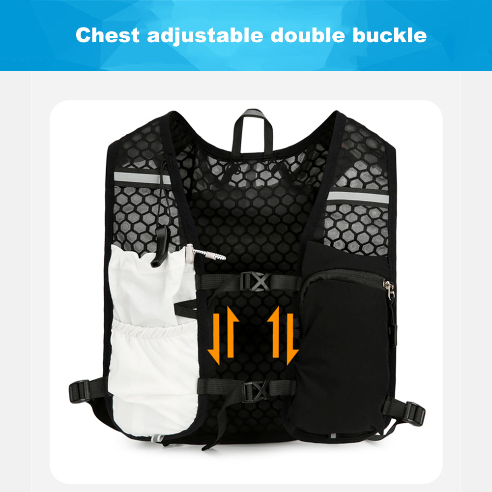 Ultralight Running Vest with Hydration Pack, Breathable, Reflective Water Bladder Daypack for Hiking & Trail Running