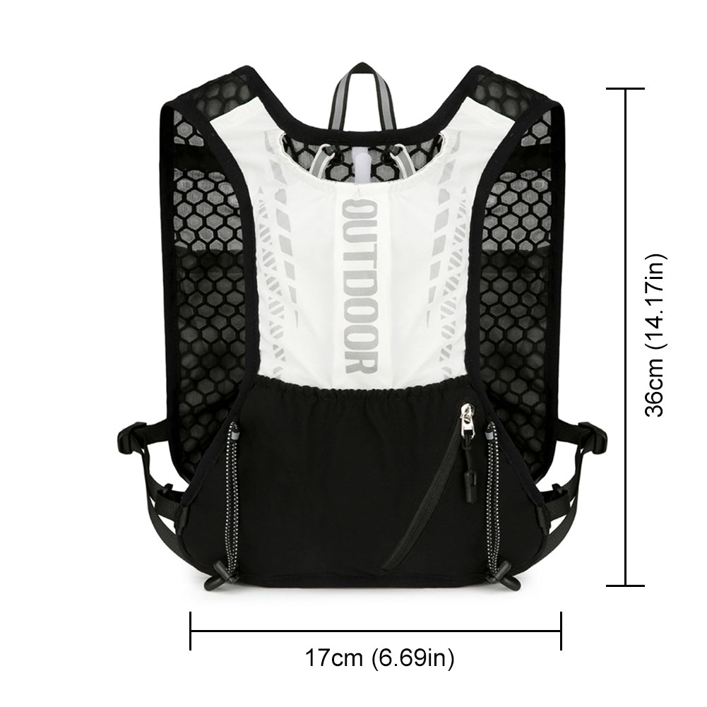Ultralight Running Vest with Hydration Pack, Breathable, Reflective Water Bladder Daypack for Hiking & Trail Running