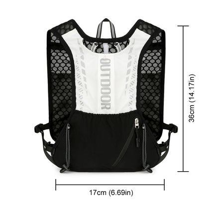 Ultralight Running Vest with Hydration Pack, Breathable, Reflective Water Bladder Daypack for Hiking & Trail Running