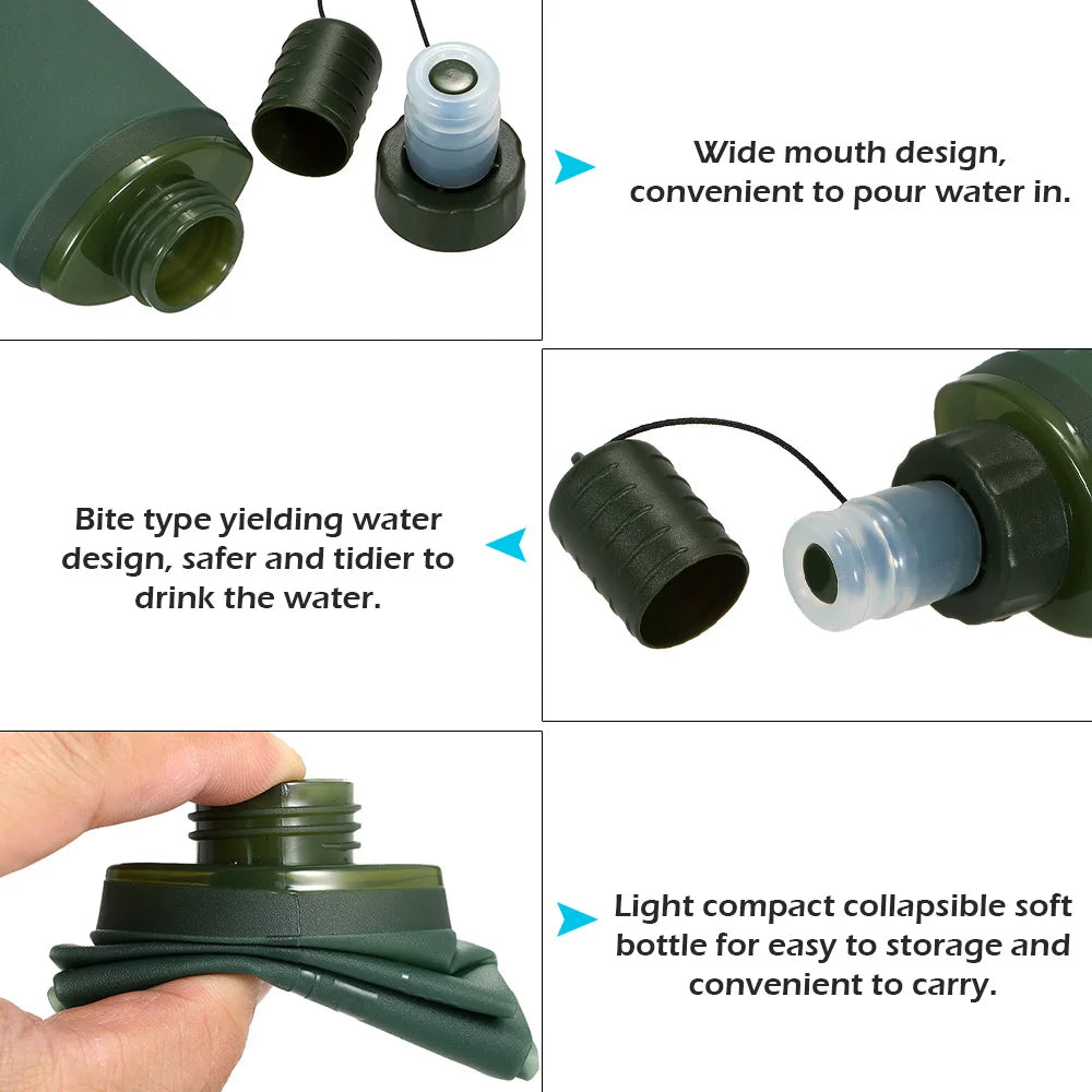 250ML 500ML Soft Flask, Running Water Bottle Foldable, TPU Hydration Flask for Running Pack, Cycling & Hiking