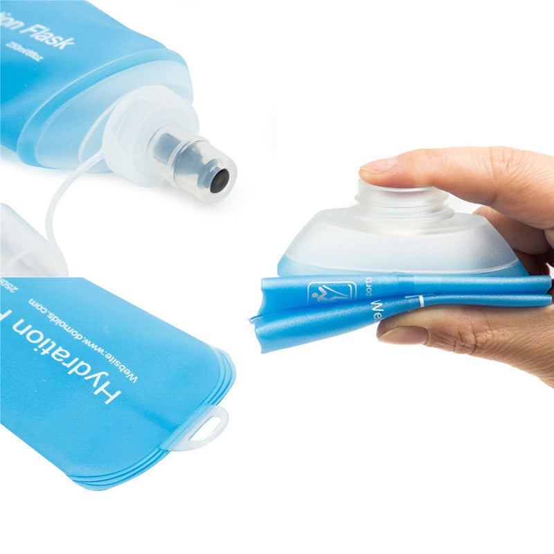 Ultralight Soft Flask Foldable Water Bag, Portable TPU Drink Bottle for Hiking, Camping & Sports BPA-Free Hydration
