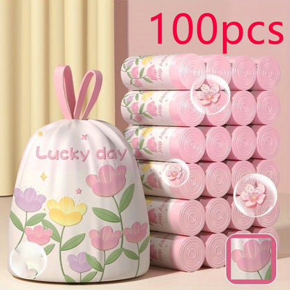 Lavender Trash Bags Thickened Scented Drawstring Trash Bags High-Density Polyethylene Large Multipurpose Bags
