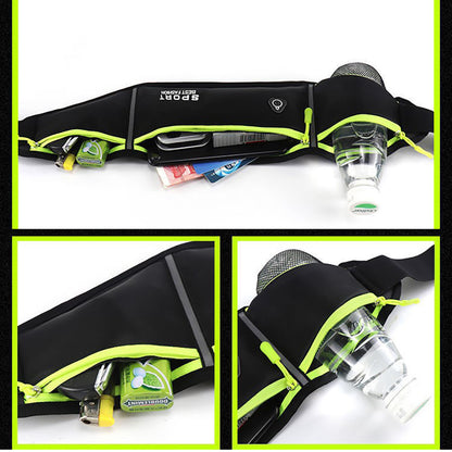 CWILKES Running Belt with Water Bottle Holder & Phone Pouch, Unisex Hydration Waist Pack for Men, Women