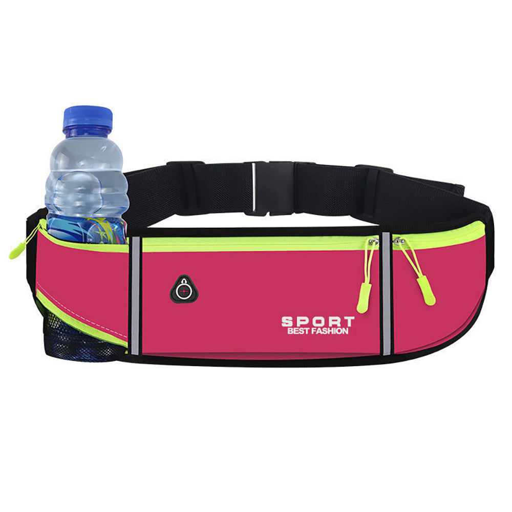 CWILKES Running Belt with Water Bottle Holder & Phone Pouch, Unisex Hydration Waist Pack for Men, Women