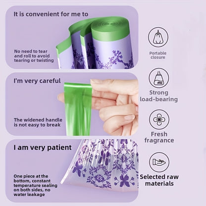 Lavender Scented Large Capacity Drawstring Trash Bags with Handles for Kitchen, Bathroom, Bedroom & Living Room