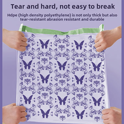 Lavender Scented Large Capacity Drawstring Trash Bags with Handles for Kitchen, Bathroom, Bedroom & Living Room