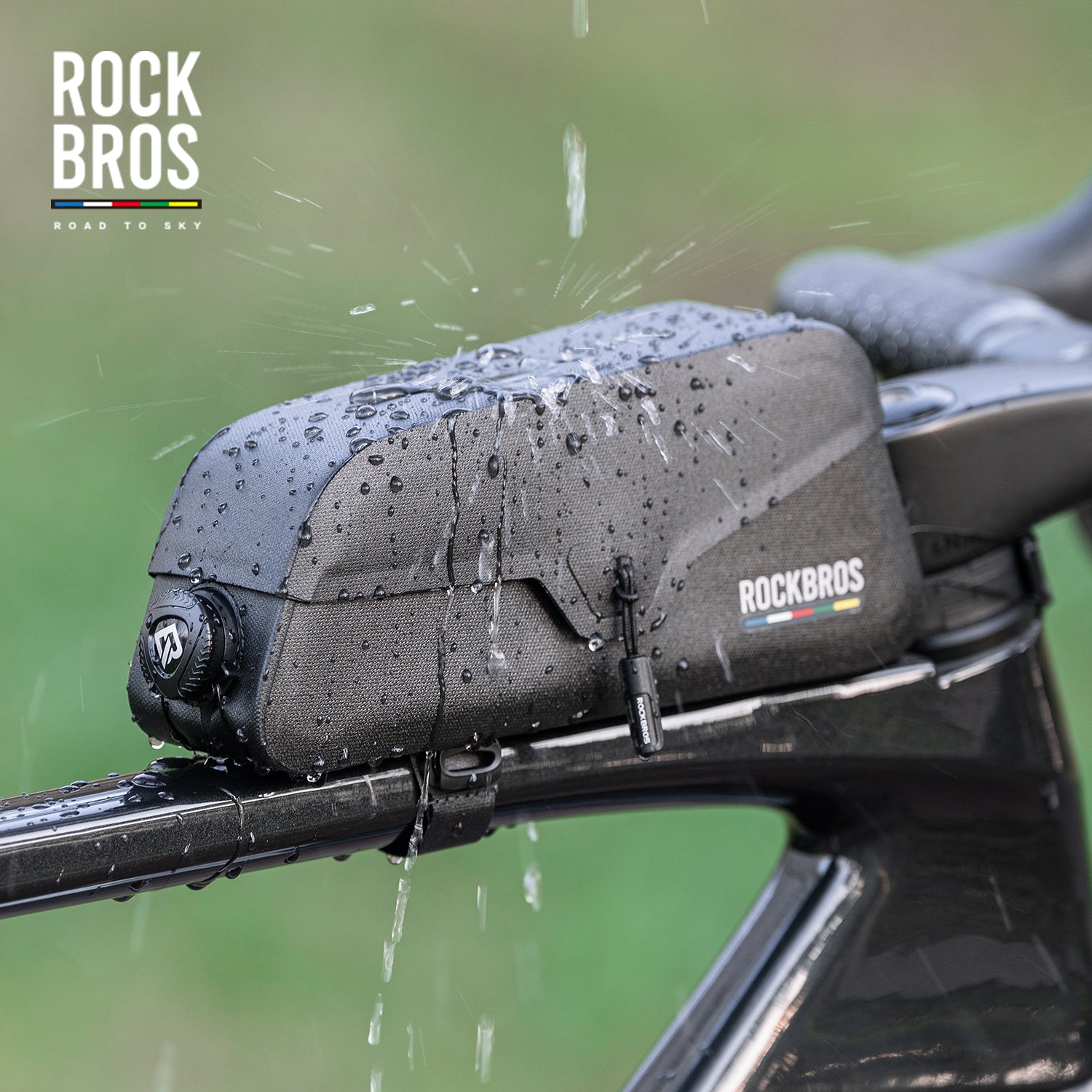ROCKBROS ROAD TO SKY Bicycle Bag, Magnetic Suction Front Bag, Waterproof Phone Bag for MTB, Road Bike Riding