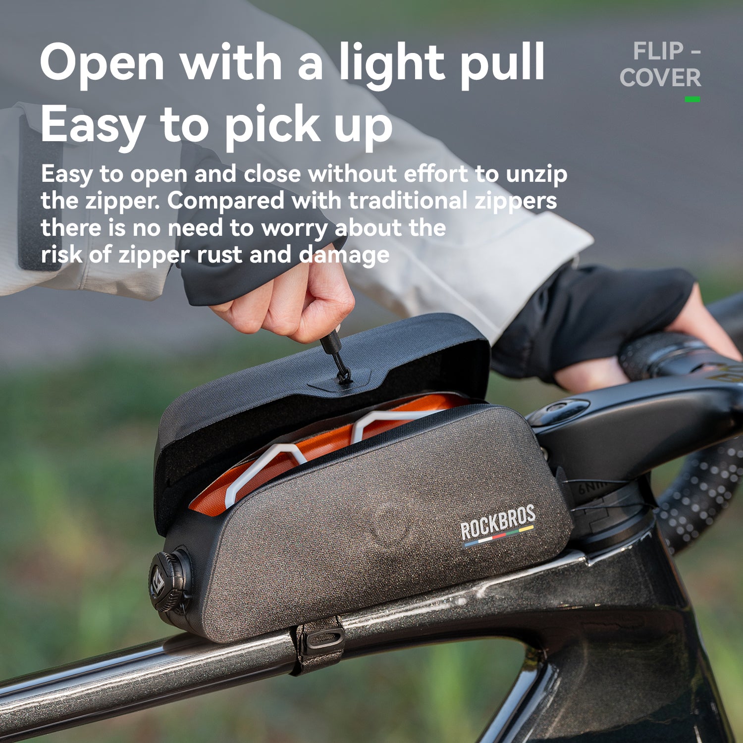 ROCKBROS ROAD TO SKY Bicycle Bag, Magnetic Suction Front Bag, Waterproof Phone Bag for MTB, Road Bike Riding
