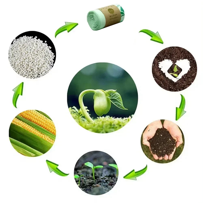 RMWIN-Biodegradable Compostable Trash Bags Corn Starch Garbage Bags, Eco-Friendly Kitchen Food Waste Bags & Scraps