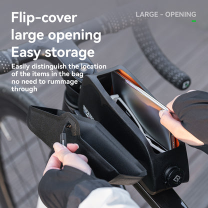 ROCKBROS ROAD TO SKY Bicycle Bag, Magnetic Suction Front Bag, Waterproof Phone Bag for MTB, Road Bike Riding