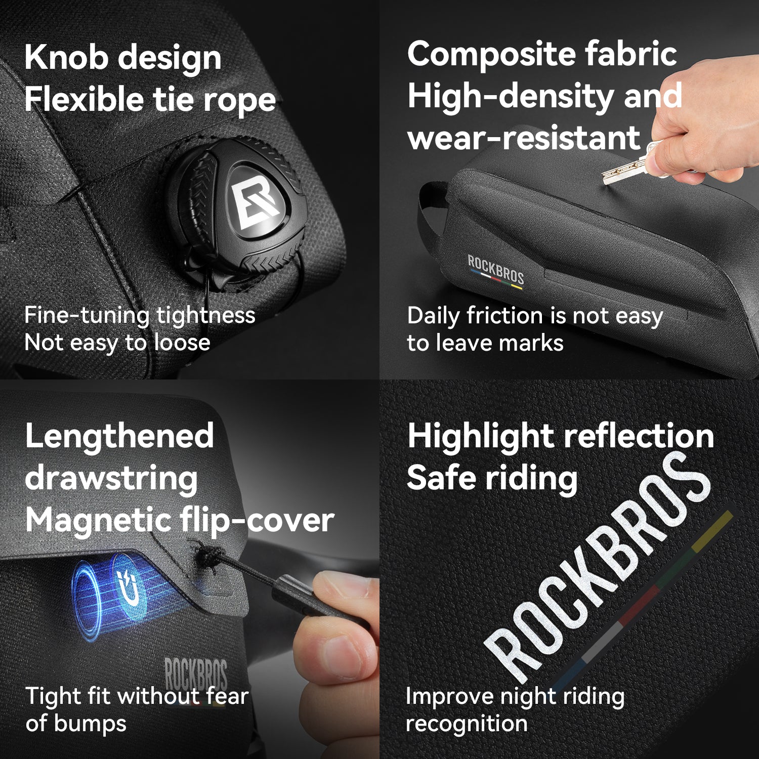 ROCKBROS ROAD TO SKY Bicycle Bag, Magnetic Suction Front Bag, Waterproof Phone Bag for MTB, Road Bike Riding