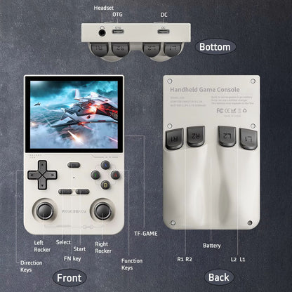 GAMINJA K36 Retro Handheld Game Console With 16000 Games  35Inch IPS Screen 5