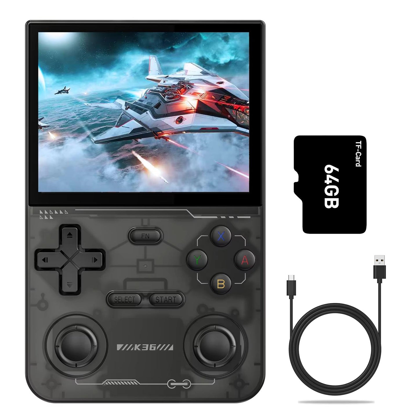 GAMINJA K36 Retro Handheld Game Console With 16000 Games  35Inch IPS Screen 7