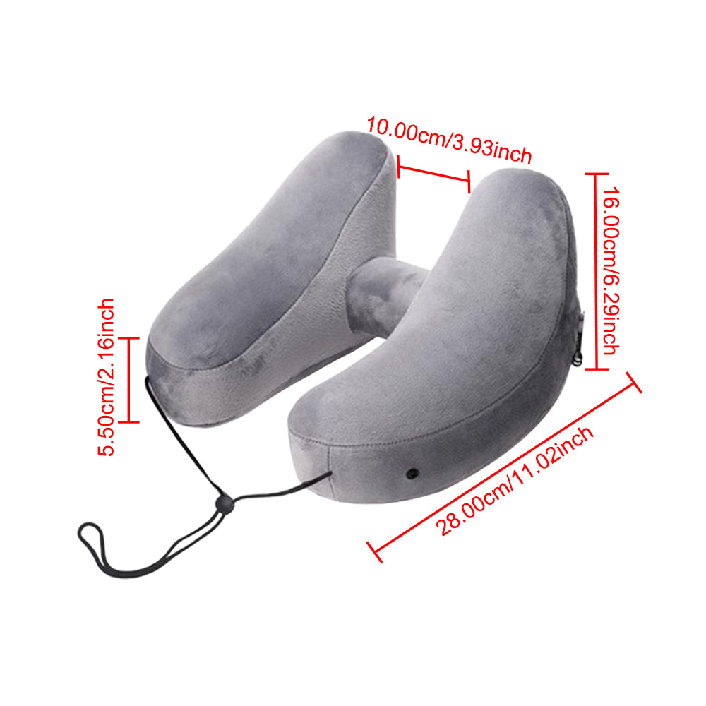 Travel Neck Pillow Inflatable Neck Pillow With Hood Car Neck Rest Cushion H Shaped Inflatable Pillo 2
