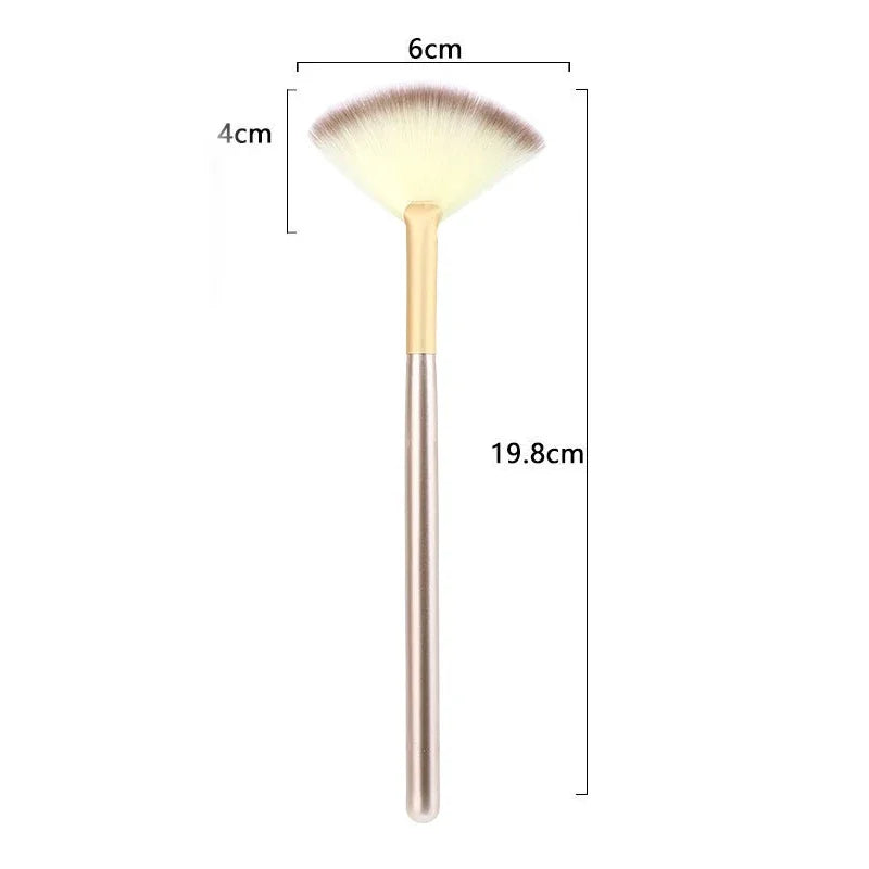 5pcs Fan Brushes Set, Soft Facial Makeup Brushes & Cosmetic Applicator Tools with Wooden Handle for Glycolic Peel Mask