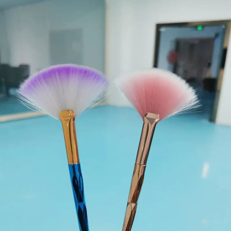 5pcs Fan Brushes Set, Soft Facial Makeup Brushes & Cosmetic Applicator Tools with Wooden Handle for Glycolic Peel Mask