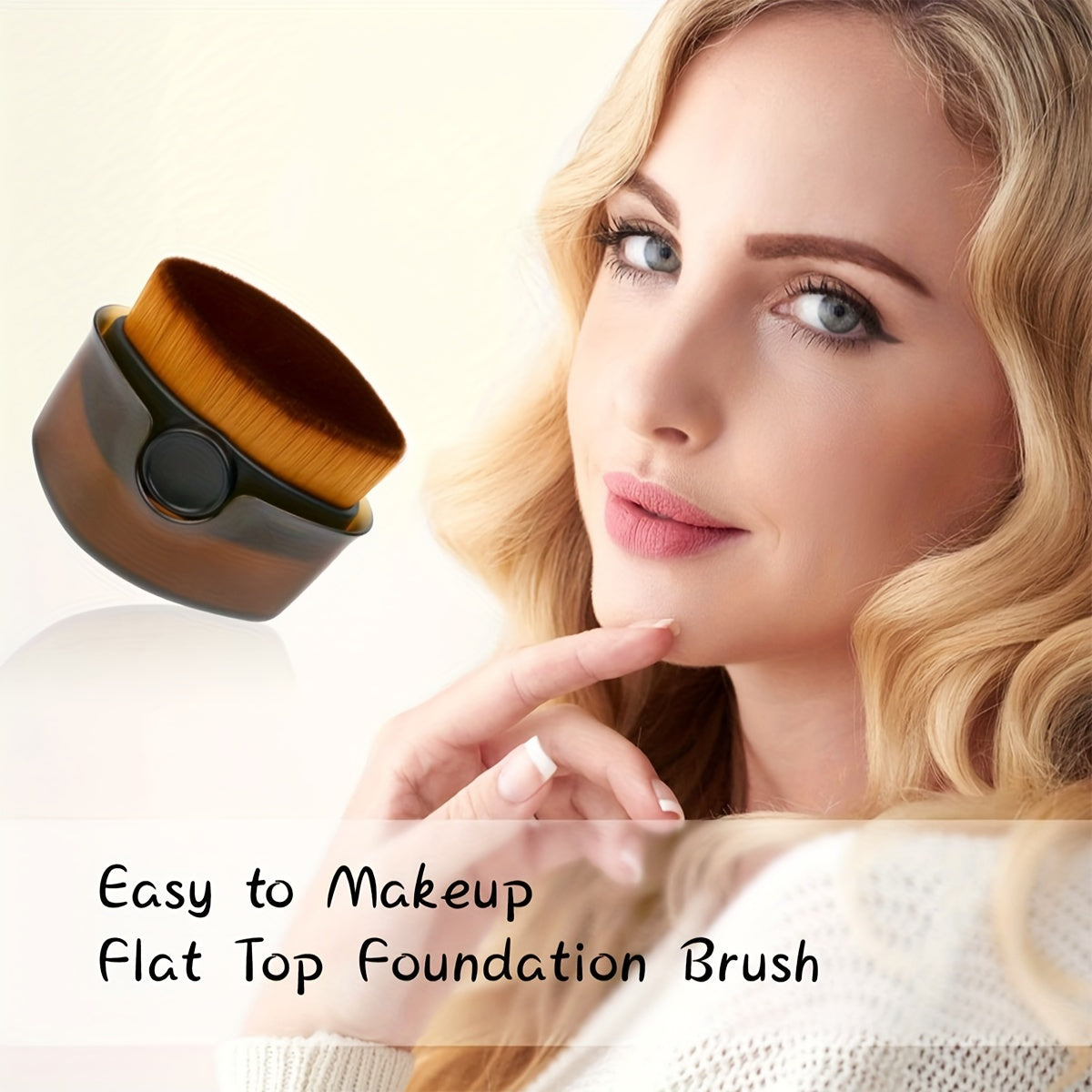 Mini Portable Powder Brush Makeup Brushes with Cover Dustproof, Multi Use Foundation, Concealer & Body Lotion Travel