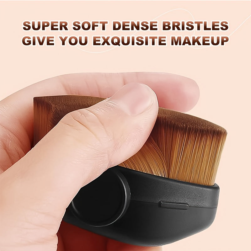 Mini Portable Powder Brush Makeup Brushes with Cover Dustproof, Multi Use Foundation, Concealer & Body Lotion Travel
