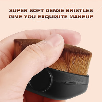 Mini Portable Powder Brush Makeup Brushes with Cover Dustproof, Multi Use Foundation, Concealer & Body Lotion Travel