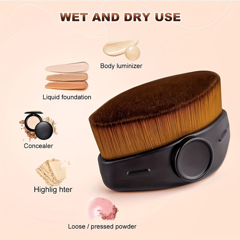 Mini Portable Powder Brush Makeup Brushes with Cover Dustproof, Multi Use Foundation, Concealer & Body Lotion Travel