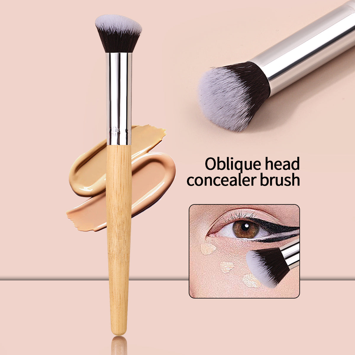 Bamboo-Handled Foundation & Concealer Brush, Best-Selling Makeup Brush with Soft Bristles for Dark Circles, Acne Marks