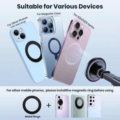 TOPK Magnetic Car Phone Holder For MagSafe IPhone 15 Pro Max  SingleHand Metal Hook 3