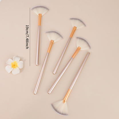 New Practical Facial Brushes Fan Makeup Brushes Set, Soft Portable Mask, Cosmetic Tools for Ladies and Girls