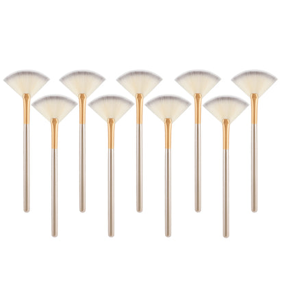 New Practical Facial Brushes Fan Makeup Brushes Set, Soft Portable Mask, Cosmetic Tools for Ladies and Girls