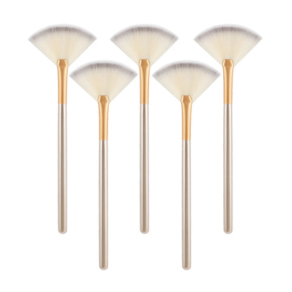 New Practical Facial Brushes Fan Makeup Brushes Set, Soft Portable Mask, Cosmetic Tools for Ladies and Girls