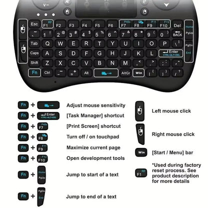 I8 Mini Wireless Keyboard With Air Mouse  Touchpad Remote For Android TV  PC 3
