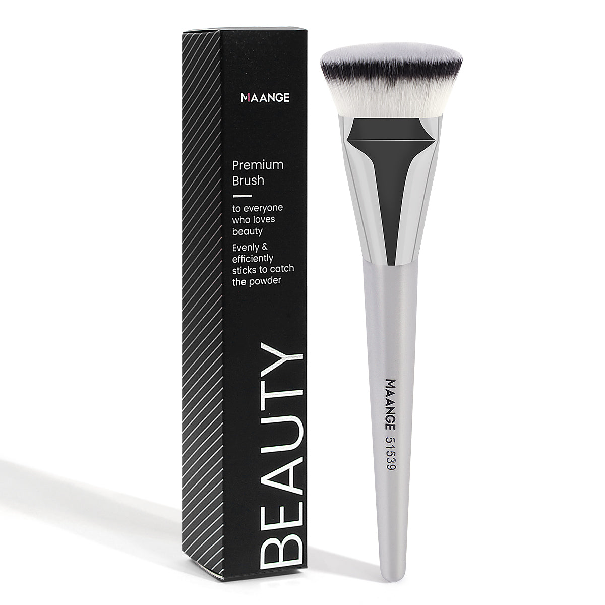 MAANGE Flat Head Foundation Brush Single Flat Round Tube with Box, Skin-Friendly Makeup Brush for Powder, Blush