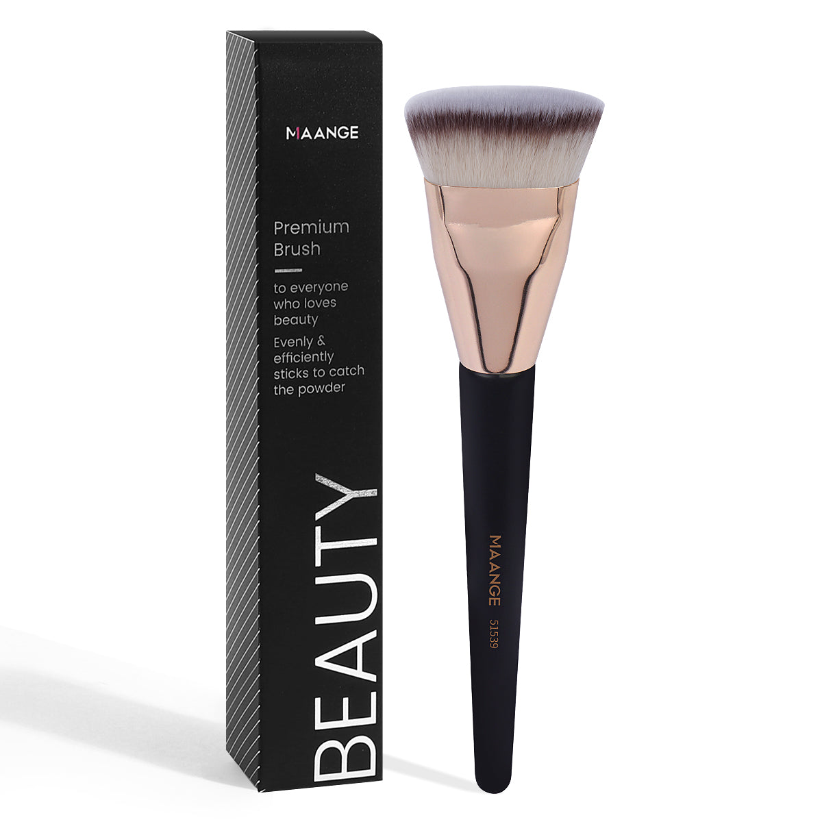 MAANGE Flat Head Foundation Brush Single Flat Round Tube with Box, Skin-Friendly Makeup Brush for Powder, Blush